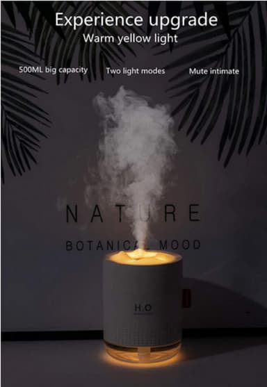 Ultrasonisk luftfukter 500 ml med LED-belysning