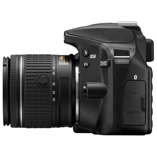 Nikon D3400 SLR kamera + 18-55 mm AF-P DX objektiv