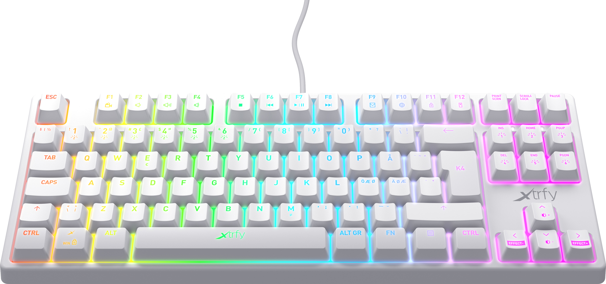 Xtrfy K4 RGB tenkeyless mekanisk gamingtastatur (hvit)