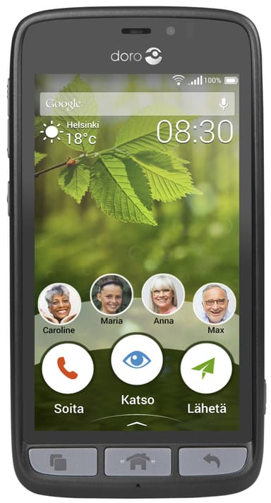 Doro 8030 smarttelefon (sort/stål)