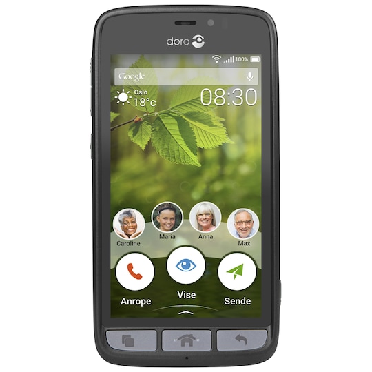 Doro 8030 smarttelefon (sort/stål)
