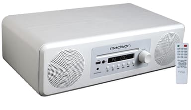 Mini Anlegg med Bluetooth, FM, CD og USB - Hvit