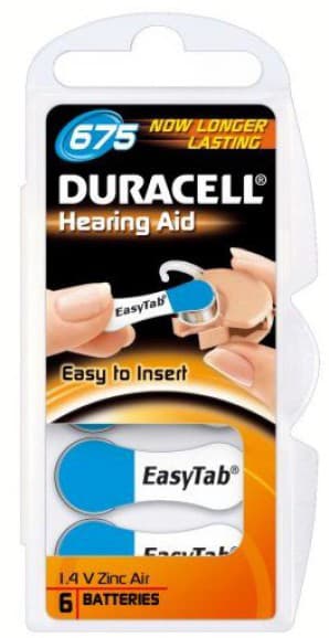Duracell batteri for høreapparat DA675 (6 stk)