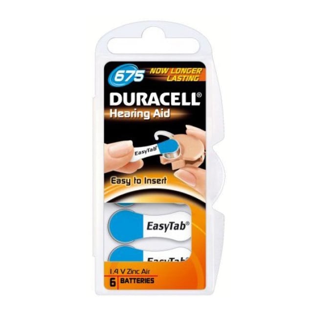Duracell batteri for høreapparat DA675 (6 stk)