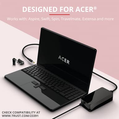 Trust Maxo Acer 90W lader til bærbar PC Kabler og Trust Maxo Acer 90W lader til bærbar PC Kabler og