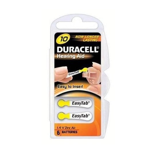 Duracell batteri for høreapparat DA10 (6 stk)