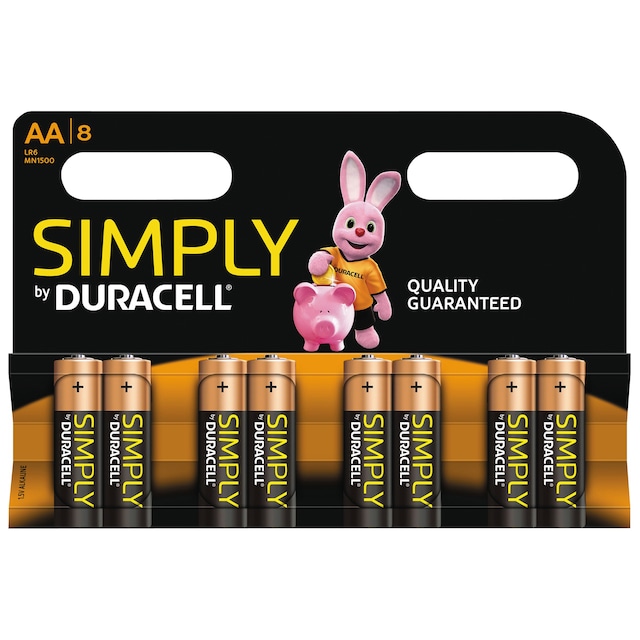 Duracell Symply AA Alkaline-batterier 8-pakning