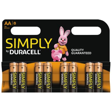 Duracell Symply AA Alkaline-batterier 8-pakning