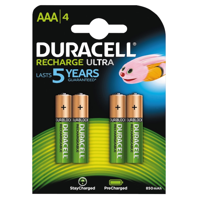 Duracell Recharge Ultra AAA Alkaline-batterier (4-pak.)