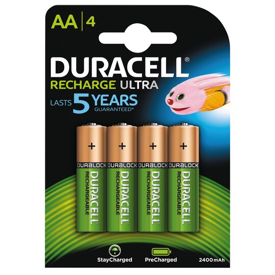 Duracell Recharge Ultra AA NiMH-batterier (4-pakning)