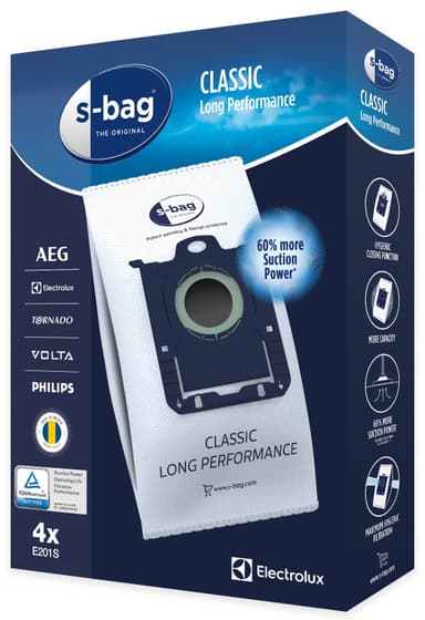 S-bag Classic Long Perfomance støvsugerpose E201S Electrolux/Philips