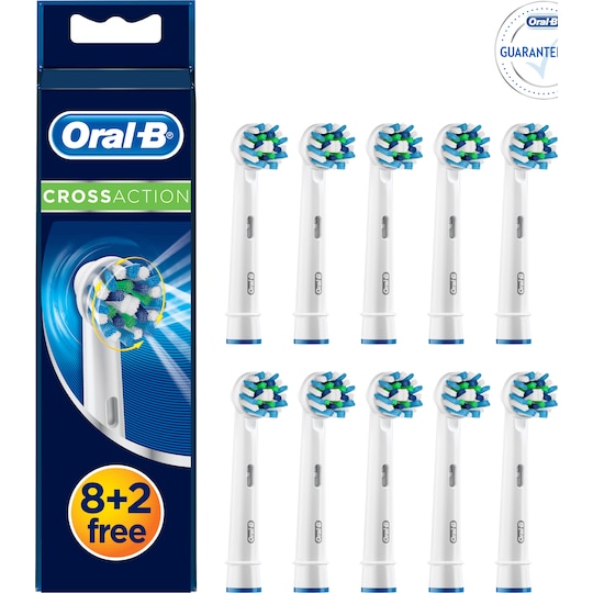 Oral B CrossAction tannbørstehoder 8+2 stk