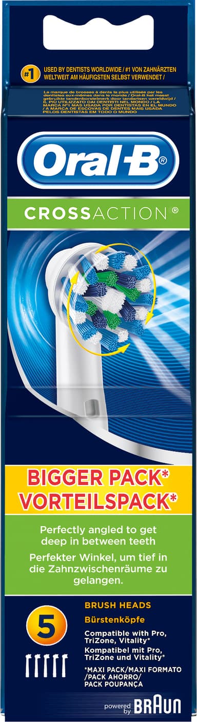 Oral B CrossAction tannbørstehoder, 5 stk