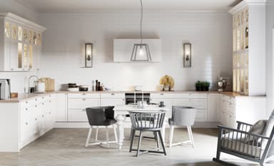 Fasett Mansion Offwhite vitrinedør helglass til kjøkken 40x125