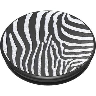 POPSOCKETS Embossed Metal Zebra Avtagbart Grip med stativfunksjon LUXE