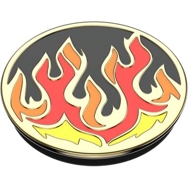 POPSOCKETS Enamel Flame on Black Avtagbart Grip med stativfunksjon Premium