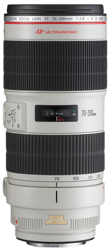 Canon EF 70-200 mm f/2.8L IS USM II objektiv (hvit)