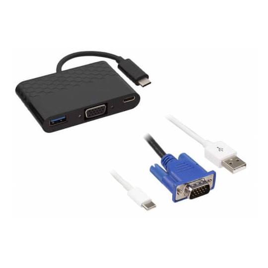 KIT Adapter USB-C 3.1 til VGA USB-A USB-C