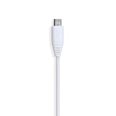 GEAR Ladekabel MicroUSB 0.3m Hvit Rund Kabel