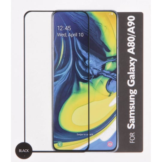 GEAR Herdet Glass 3D Full Cover Svart Samsung A80 / A90 2019