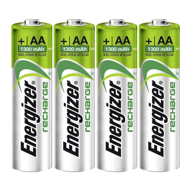 ENERGIZER Batteri AA/LR6 Oppladbar Ni-Mh 1300mAh 4-pack