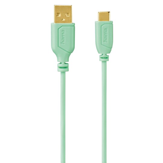 HAMA Kabel USB C Flexislim Grønn 0.75m