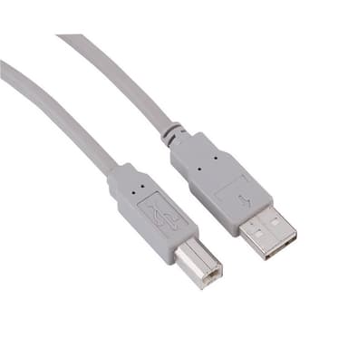 Kabel USB A-B 5m Grå Hane-Hane