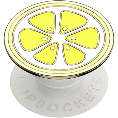 POPSOCKETS Enamel Lemon Slice Yellow Avtagbart Grip med stativfunksjon Premium
