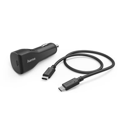 HAMA Lader 12V USB-C PD 27W 3A løs Kabel 1m Svart