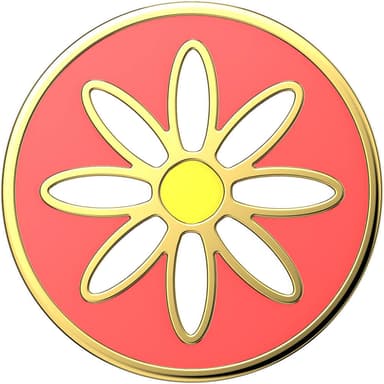 POPSOCKETS Enamel Quaint Daisy Coral Avtagbart Grip med stativfunksjon Premium