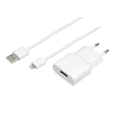 HAMA Lader 220V Lightning 2,4A løs kabel Hvit MFI