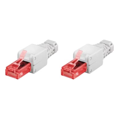 NORTH RJ45 Kontakt for Cat6 kabel 2pack 8p8c For montering med Verktøy