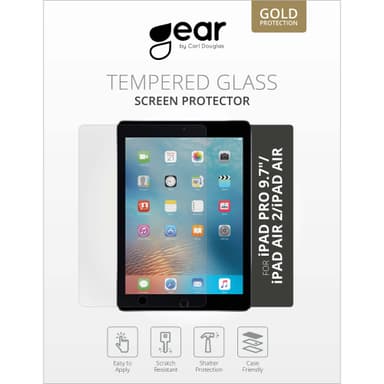 GEAR Herdet Glass 2.5D iPad 2017/2018/Air/Air2/New/Pro 9,7"