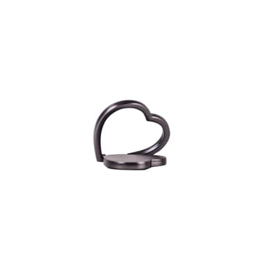 GEAR MobilRing Hjerte Svart Matt Fingerholder med Stativfunksjon