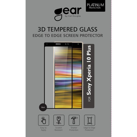 GEAR Herdet Glass 3D Full Cover Svart Sony Xperia 10 Plus