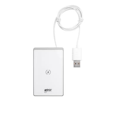 GEAR Trådløs QI Lader USB-kabel  15W 5-9V/2A Hvit Ultratynn