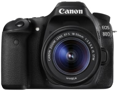 Canon EOS 80D DSLE + 18-55mm IS STM linse