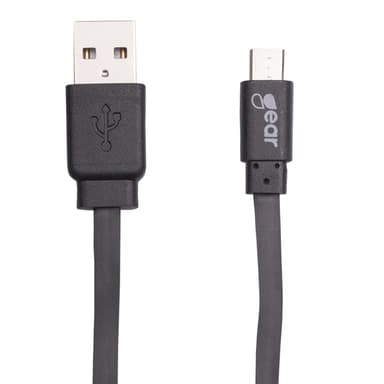 GEAR Synkkabel MicroUSB 3m Svart