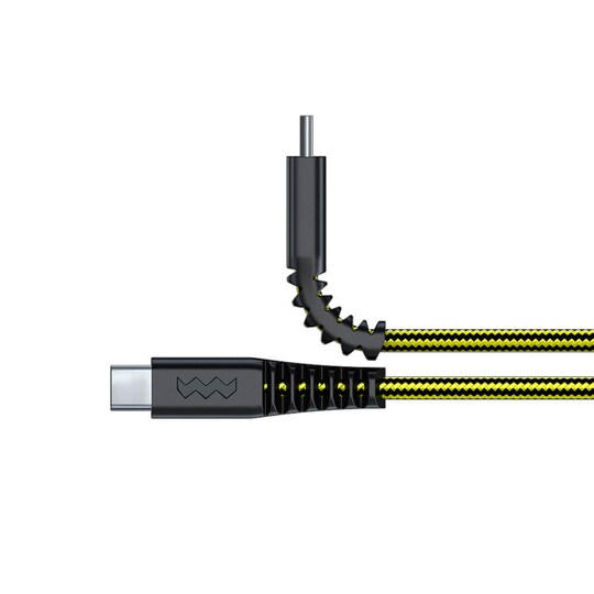 SOSKILD Ladekabel USB-C 1.5m Ultimate Strength Svart/Gul
