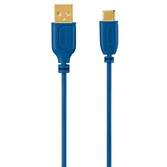 HAMA Kabel USB C Flexislim Blå 0.75m