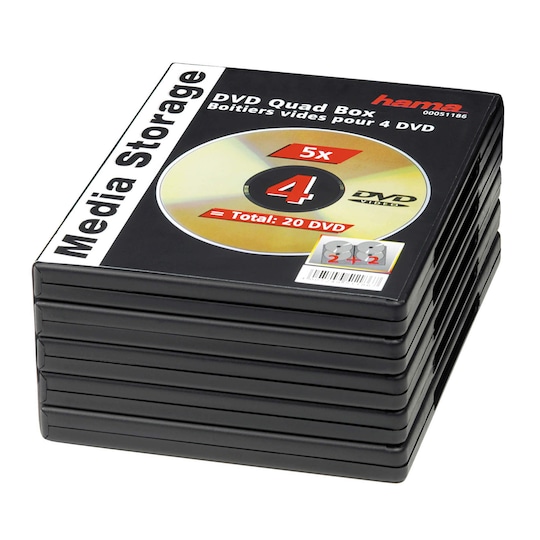 HAMA DVD-boks 4 stk plater 5pk