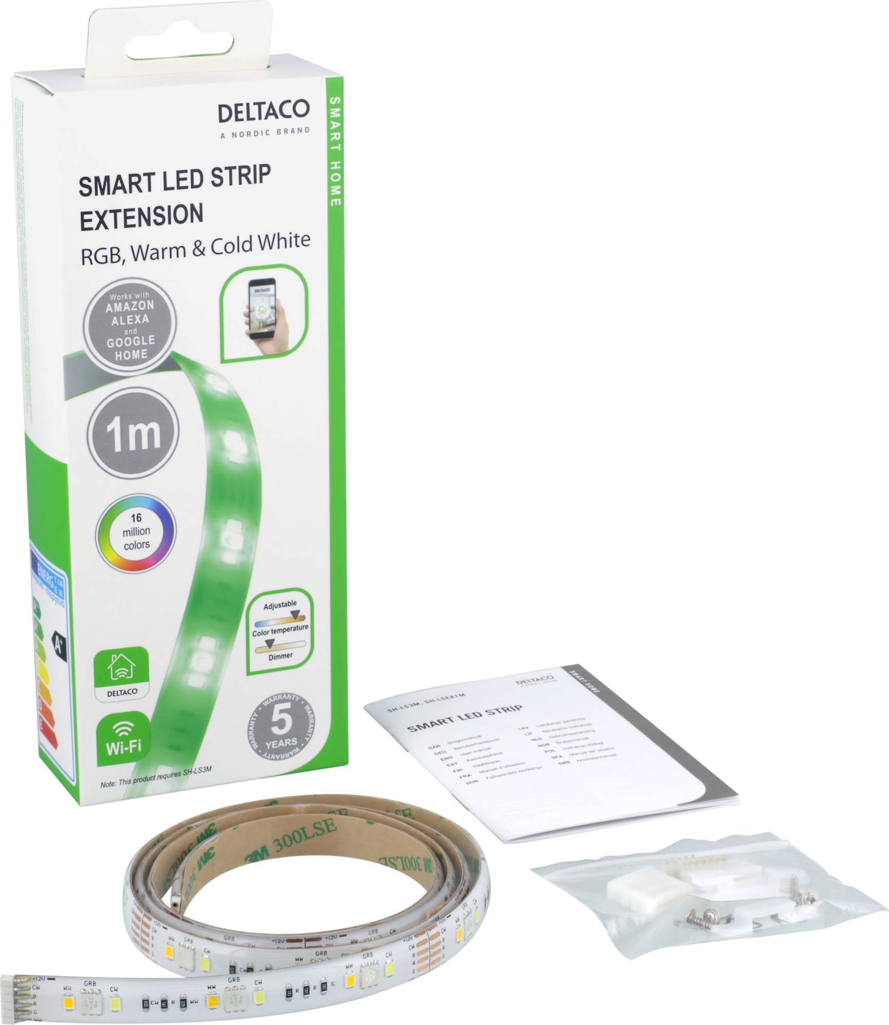 Deltaco LED lysstrips SHLSEX1M