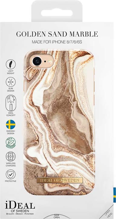 iDeal of Sweden deksel til iPhone 6/7/8/SE Gen. 2/3 (golden sand marble)