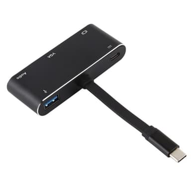 3 i 1 USB-Type-C til PD + HDMI + VGA + Audio + USB 3.0 Hunn
