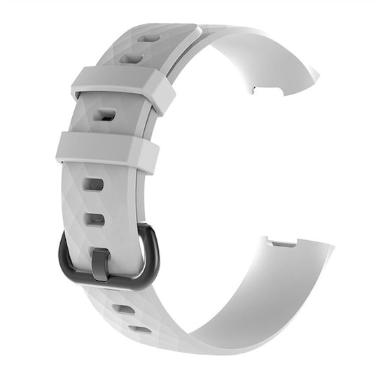 Hvitt Silikonbånd til Fitbit Charge 3 / Charge 3 SE - L