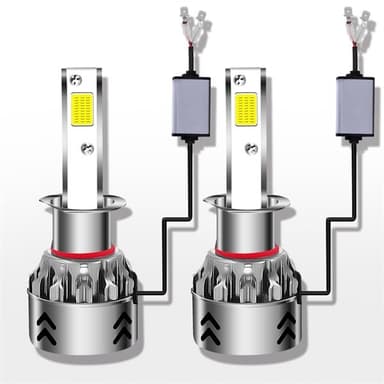 Led konvertering  frontlys 2-Pk Pære H1 27W 3000LM 6000K