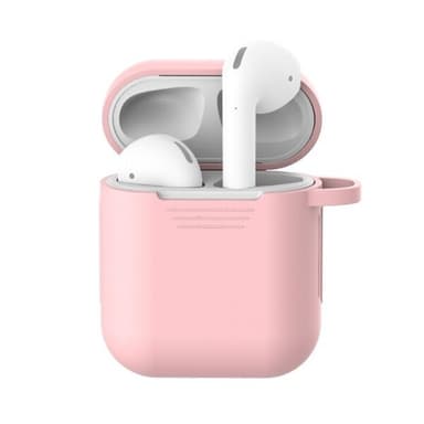 Silikon beskyttelsedeksel til Apple AirPods 1/2 - Rosa/hvit