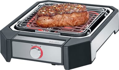 Steakgrill 2300 watt svart/sølv