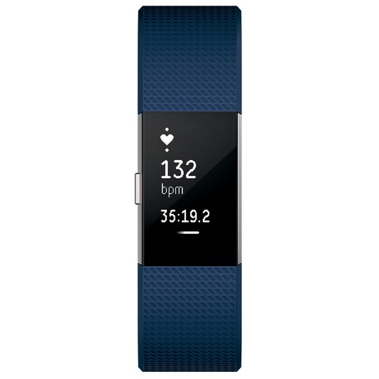 Fitbit Charge 2 aktivitetsmåler sølv/blå (L)