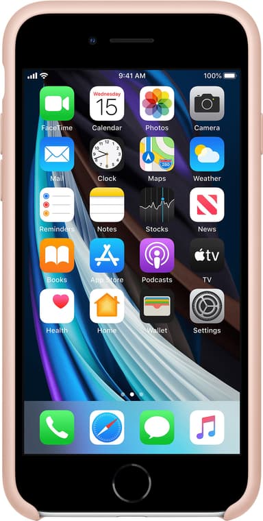 iPhone SE Gen. 2 silikondeksel (sandrosa)